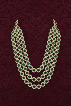 Royal Emerald Green Layered Groom Mala Necklace for Men