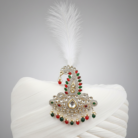 Kalgi on Minimalist White Turban