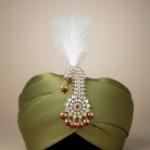 Kalgi on Plain Silk Turban