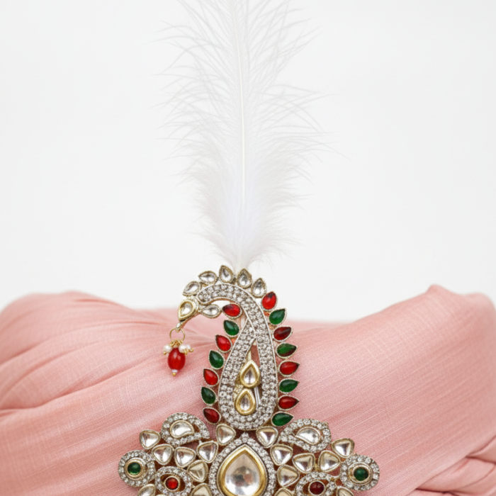 Kalgi on Royal Pink Turban