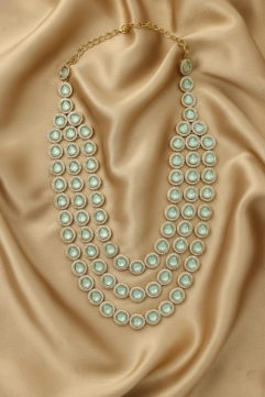 Royal Mint Green Kundan Groom Mala for Men