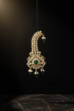 Royal Emerald Green Designer Kundan Kalangi for Men