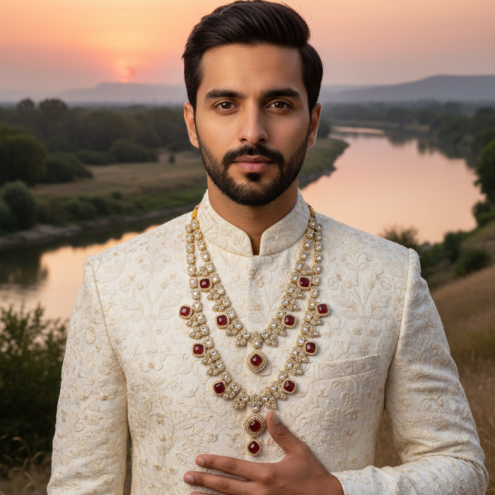 Sherwani Look 5 - Hand on Chest Sherwani Look 5 - Hand on Chest