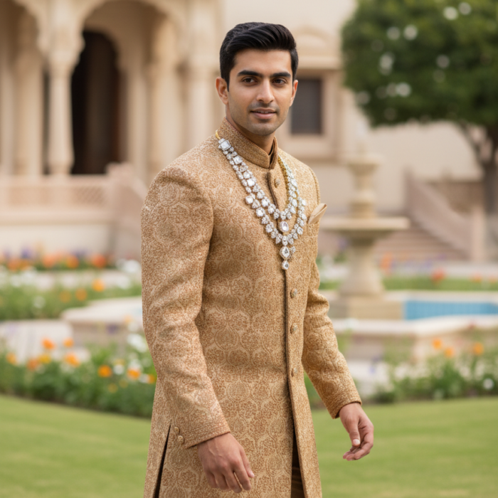 Sherwani Model Angle 5 (Dynamic Pose)