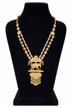 Royal Groom Kundan Necklace for Men | Traditional Wedding Mala with Elephant Pendant | Sherwani Jewellery Haar (Gold Finish)