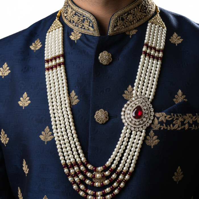 Blue Sherwani White BG Blue Sherwani White BG
